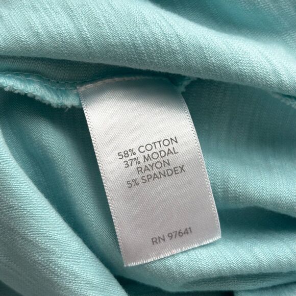 J Jill Dress Ruffle Hem Pockets Breathable Lightweight Cotton Aqua Medium C162 - Picture 8 of 10